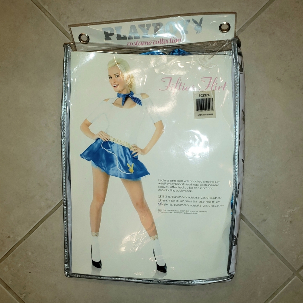New 3pc PLAYBOY Fifties Flirt Halloween Costume M - Picture 2 of 11